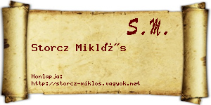 Storcz Miklós névjegykártya